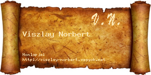 Viszlay Norbert névjegykártya